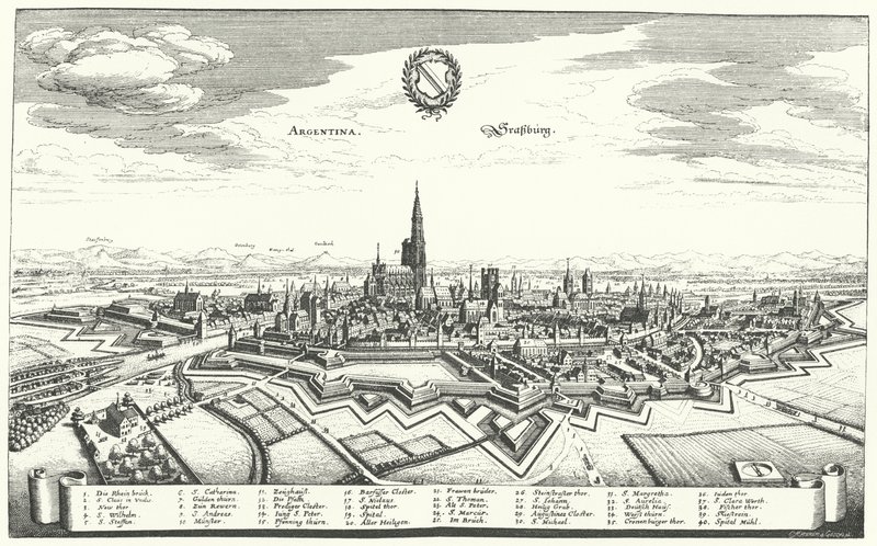 Utsikt over Strasbourg (gravering) av German School