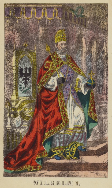 Wilhelm I (farget gravering) av German School