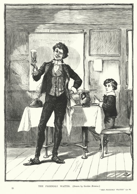 Den vennlige servitøren (gravering) av Gordon Frederick (after) Browne