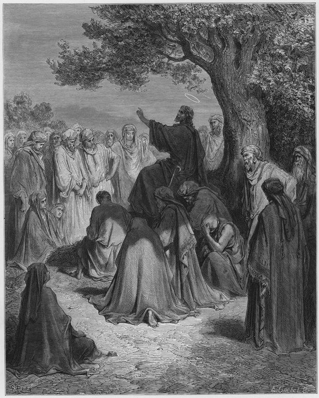 Gustave Dore Bibelen: Jesus forkynner for mengden av Gustave Dore