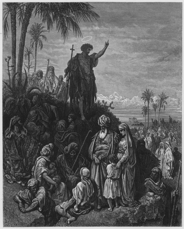 Gustave Dore Bibelen: Døperen Johannes forkynner i villmarken av Gustave Dore