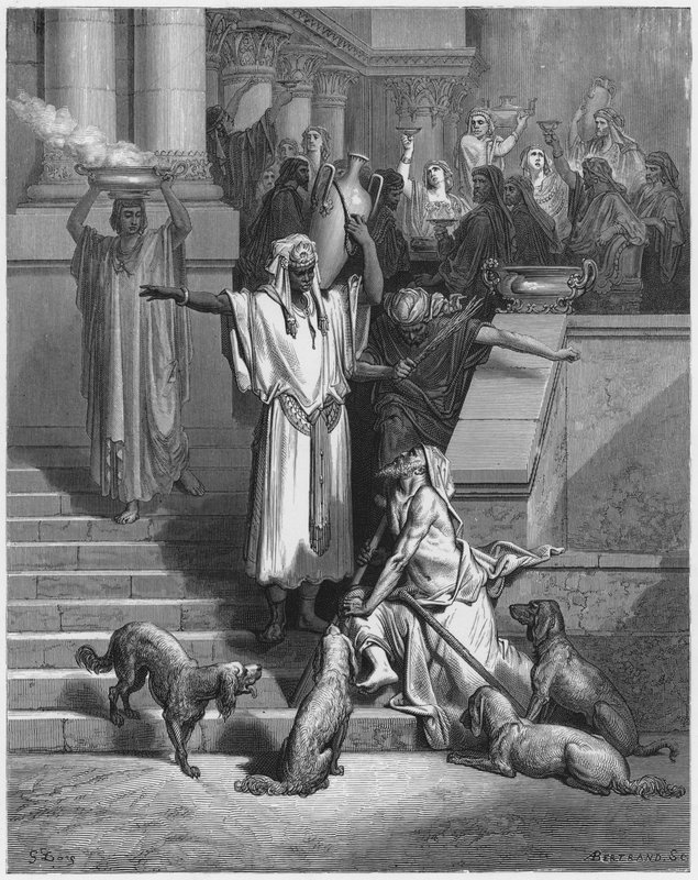 Gustave Dore Bibelen: Lasarus ved den rike manns dør av Gustave Dore
