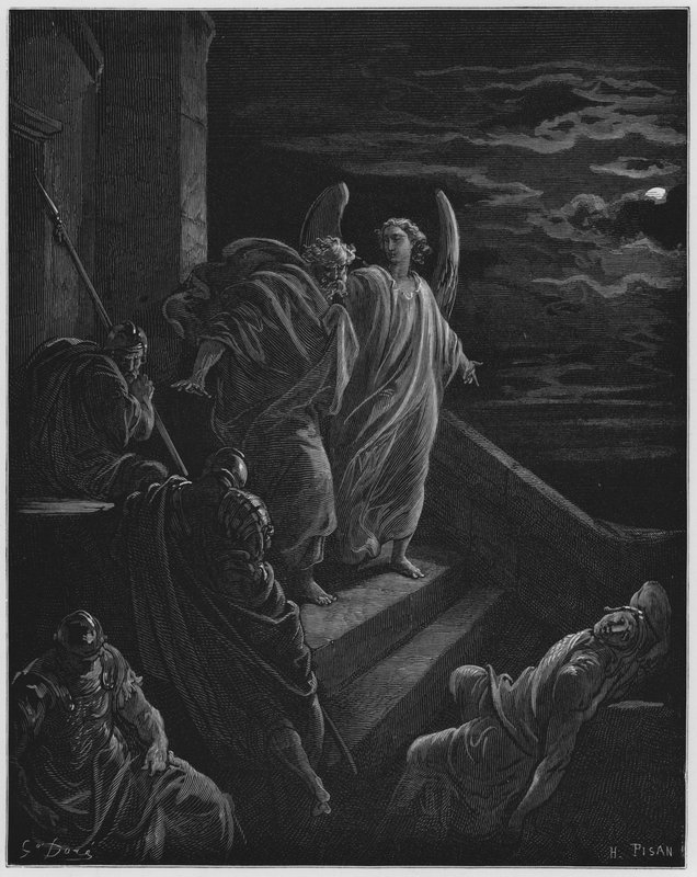 Gustave Dore Bibelen: S Peter utfridd fra fengsel av Gustave Dore
