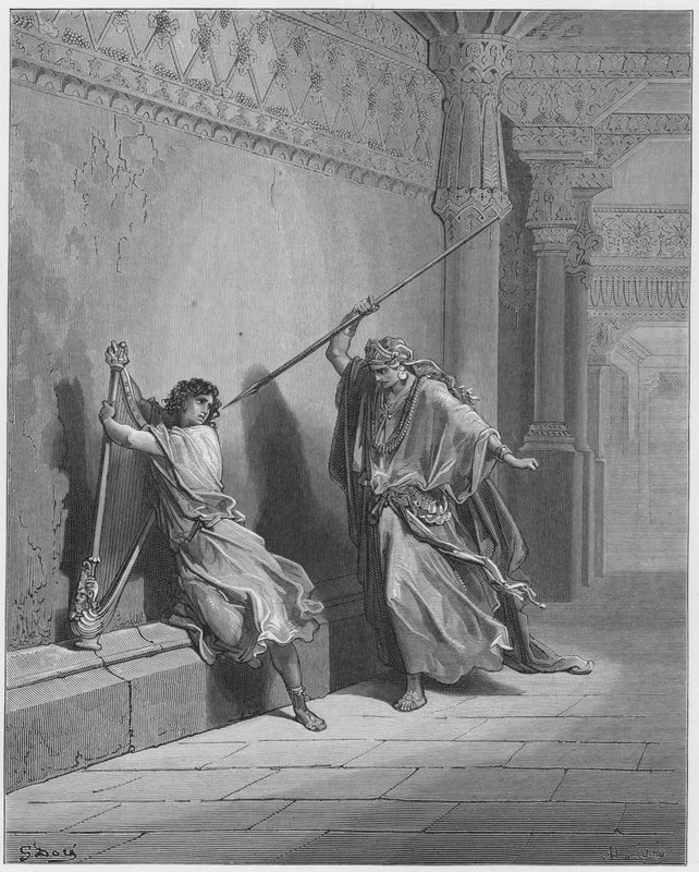 Gustave Dore Bibelen: Saul forsøker livet til David av Gustave Dore