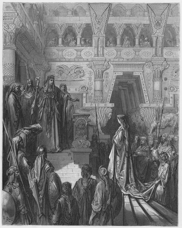 Gustave Dore Bibelen: Salomo mottar dronningen av Saba av Gustave Dore