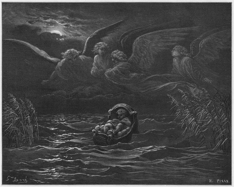 Gustave Dore Bibelen: Barnet Moses på Nilen av Gustave Dore