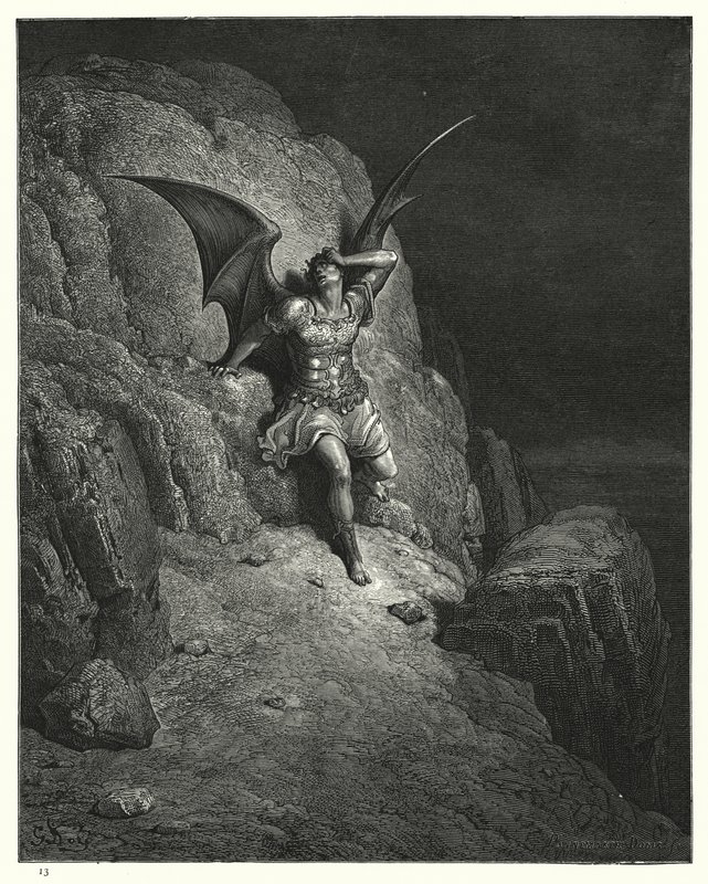Illustrert av Gustave Dore for Miltons Paradise Lost, bok IV, linje 73, 74 av Gustave Dore
