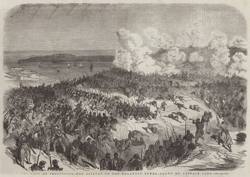 Sebastopols fall, angrepet på Malakoff-tårnet av Gustave Dore