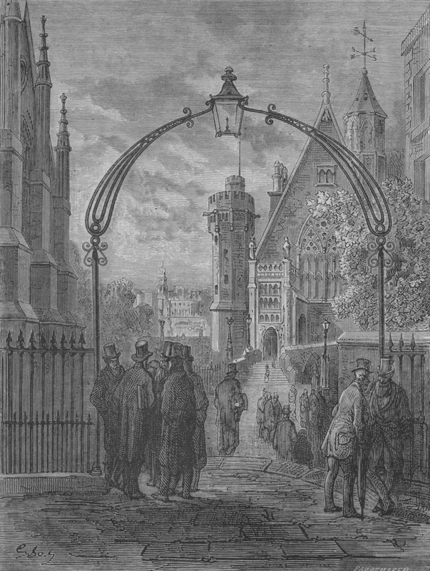 Allee Des Avocats A Temple-Bar av Gustave after Dore