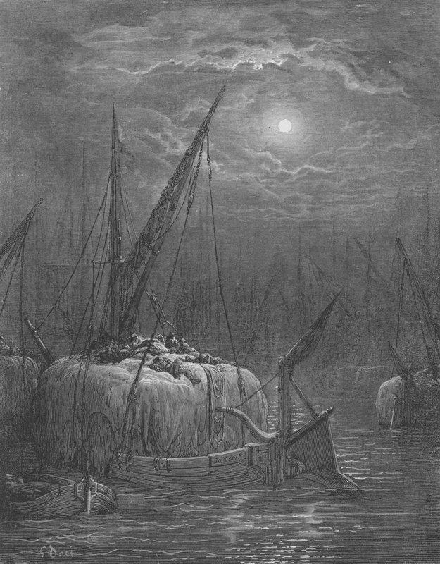 Høybåter på Themsen av Gustave after Dore