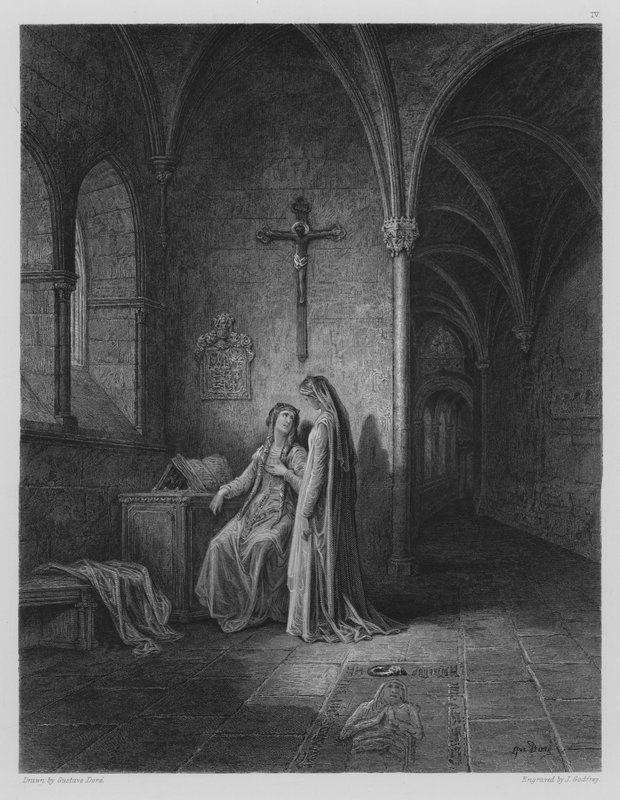 Klosterscene av Gustave after Dore
