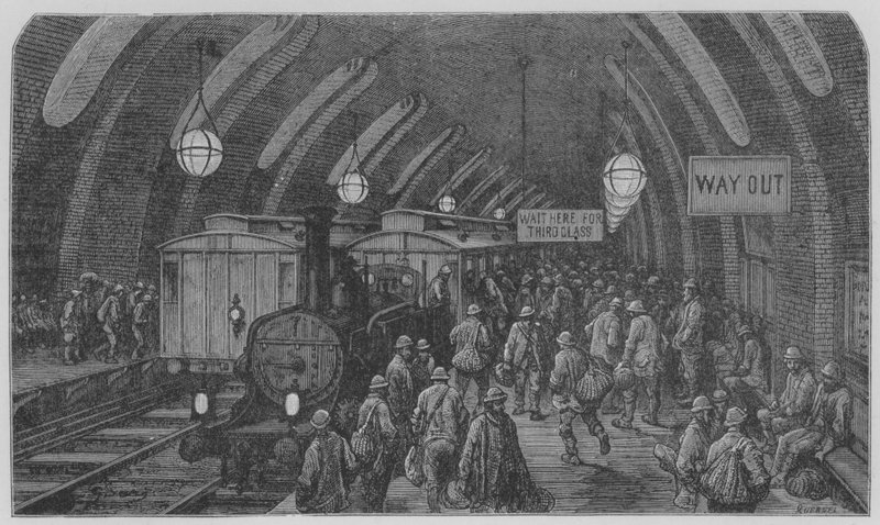 Jernbanestasjon i byen av Gustave after Dore