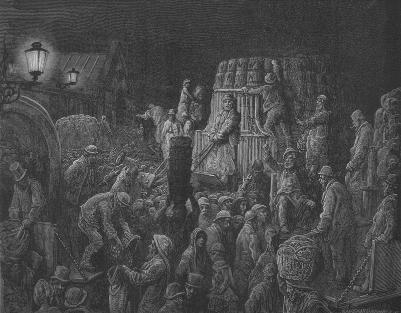 Omgivelsene til Marche av Gustave after Dore