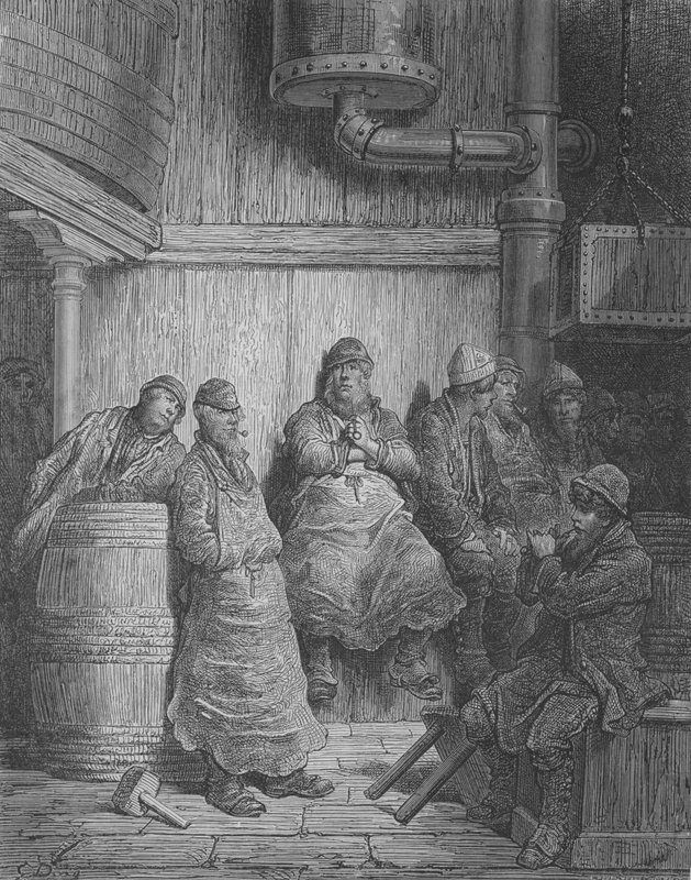Bryggerne i hvile av Gustave after Dore