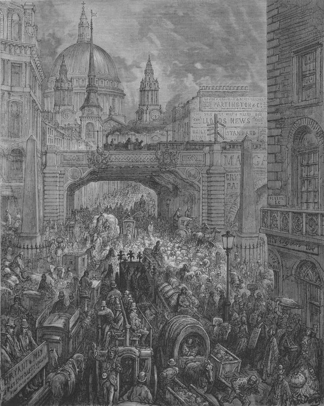 Ludgate-Hill av Gustave after Dore