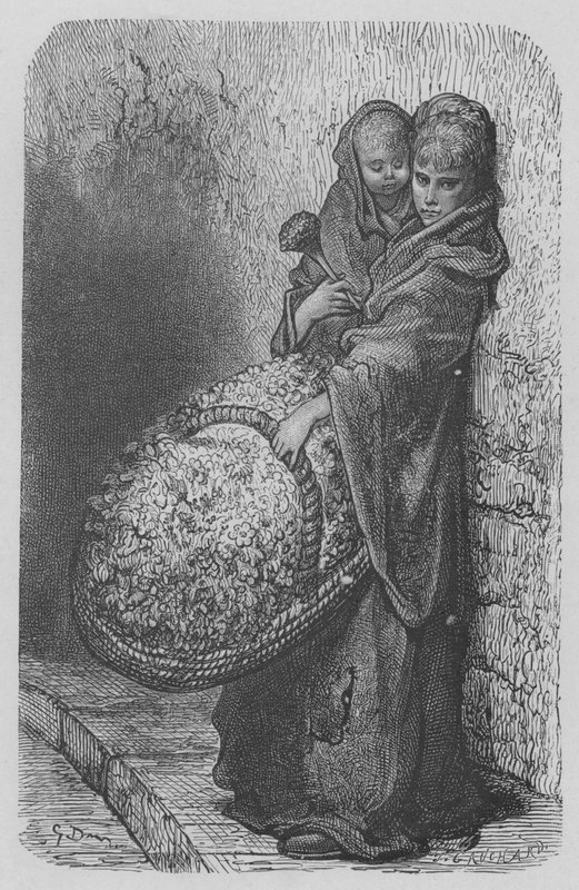 Blomsterselger av Gustave after Dore