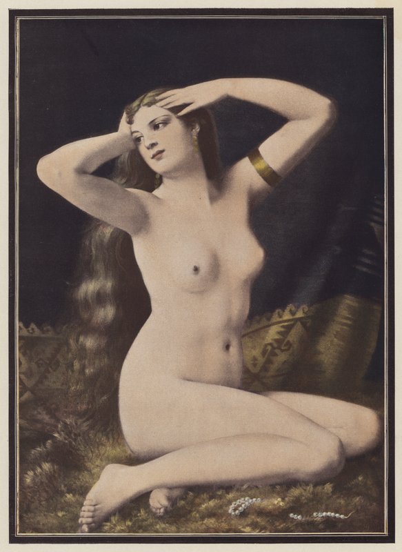 Sommerens gleder (farge litho) av Gustave Henri Eugene Delhumeau