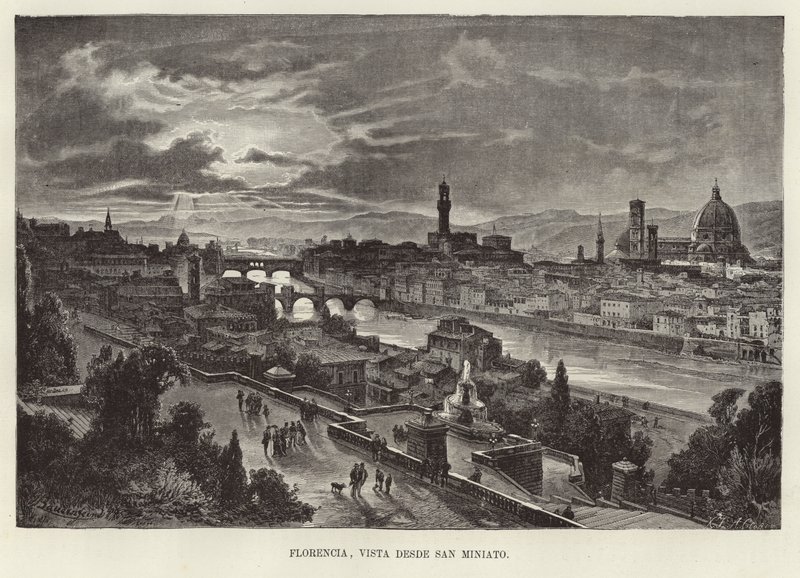 Firenze, utsikt fra San Miniato av Gustave Bauernfeind