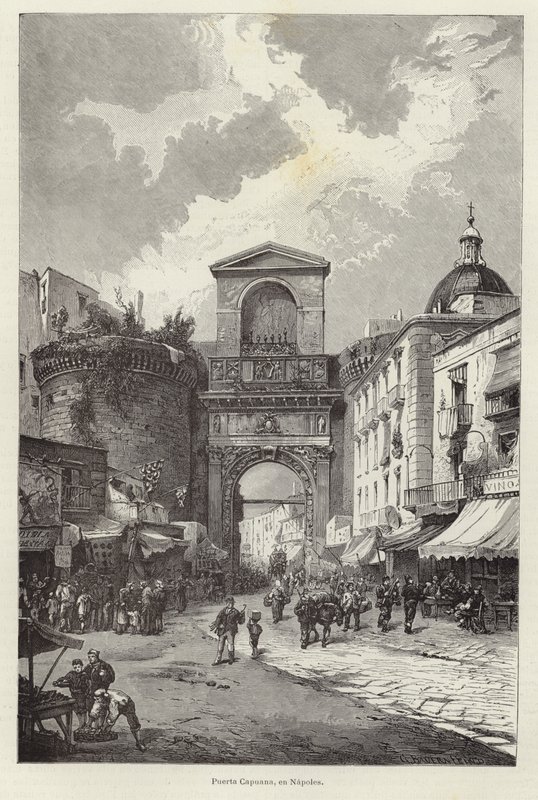 Porta Capuana i Napoli av Gustave Bauernfeind