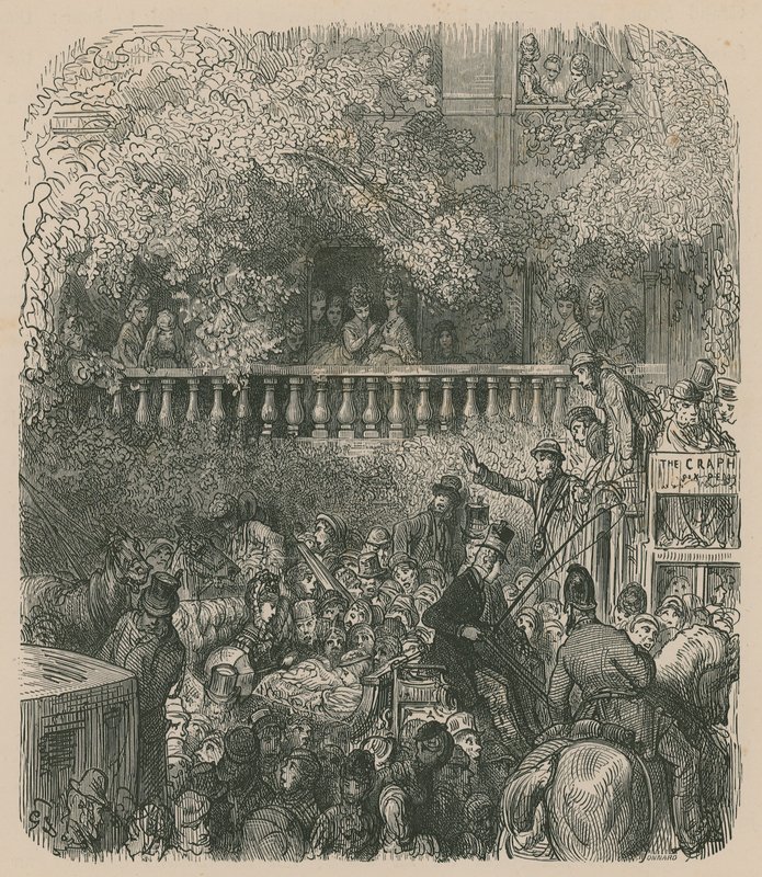 En scene av livet i London av Gustave Dore