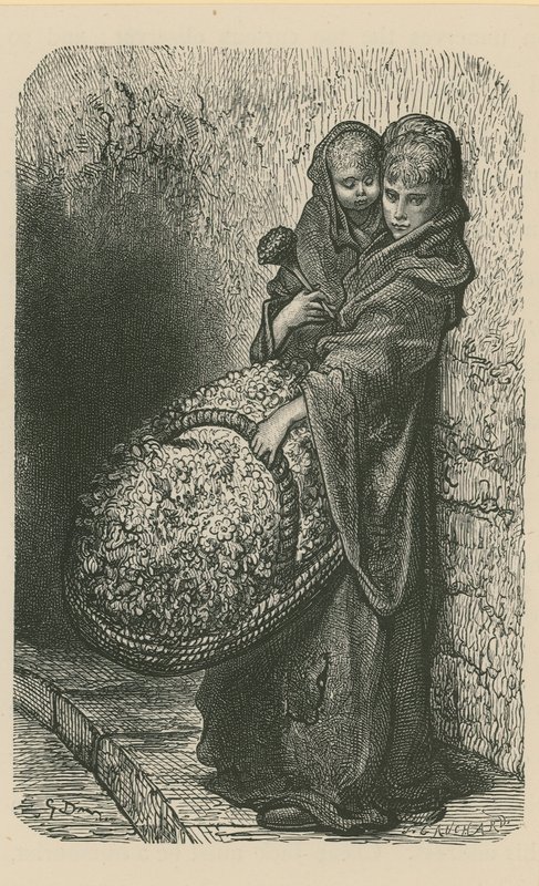 En kvinne som selger blomster av Gustave Dore