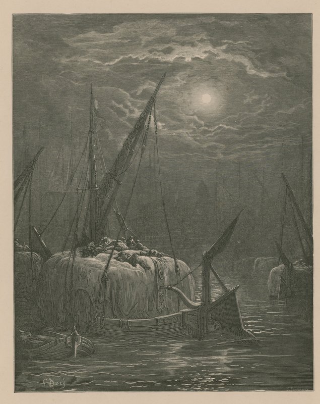 Båter på Themsen av Gustave Dore