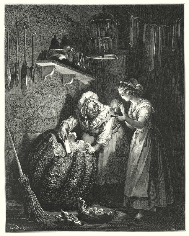 Cendrillon; Askepott (gravering) av Gustave Dore