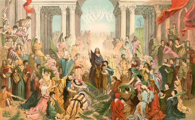 Jesus går inn i Jerusalem av Gustave Dore