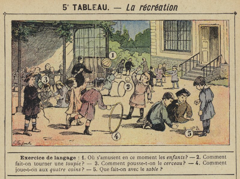 La rekreasjon (farge litho) av Gustave Fraipont