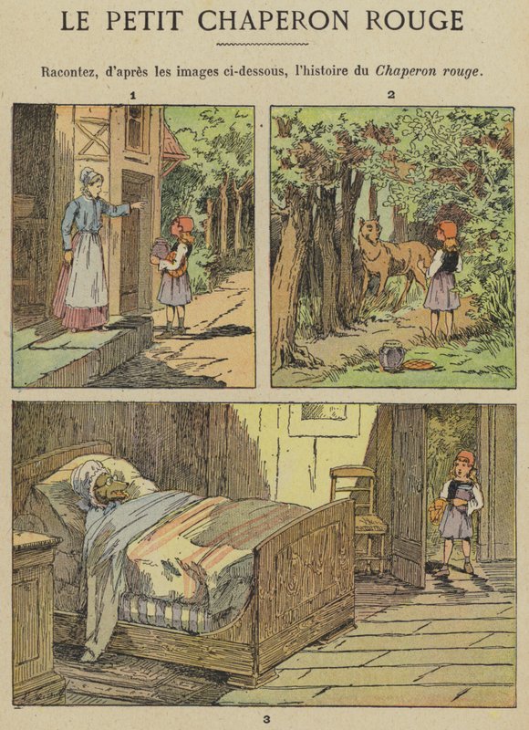Rødhette (farge litho) av Gustave Fraipont