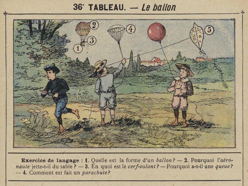 Le ballon (farge litho) av Gustave Fraipont