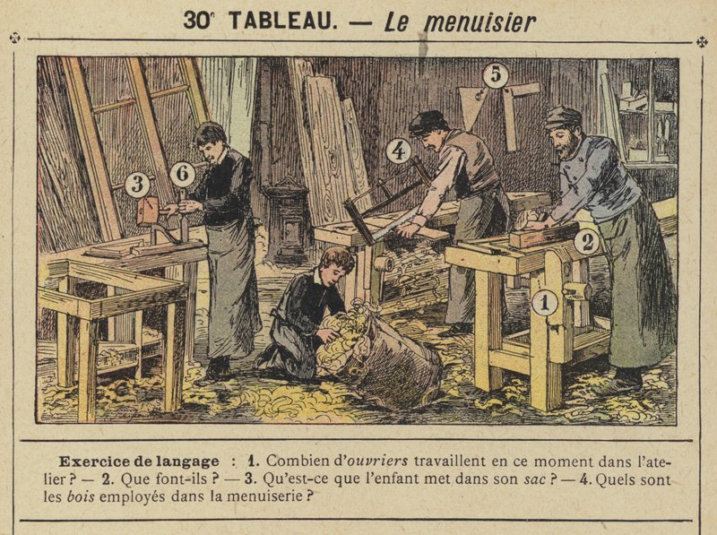 The Carpenter (farge litho) av Gustave Fraipont