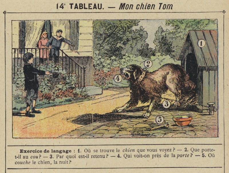 Min hund Tom (farge litho) av Gustave Fraipont