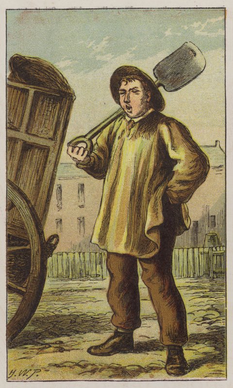 Dustman (farge litho) av H.W. (after) Petherick