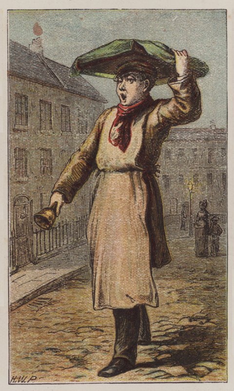 Muffin Man (farge litho) av H.W. (after) Petherick