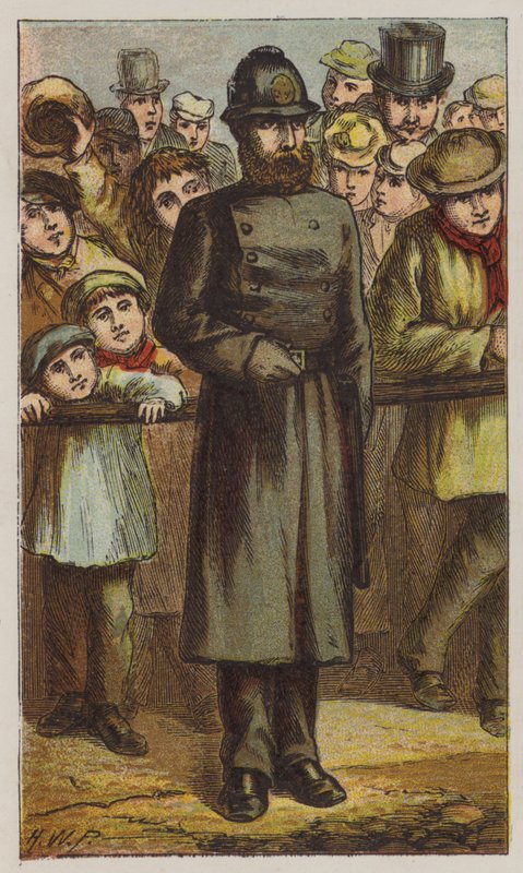 Politimann (farge litho) av H.W. (after) Petherick