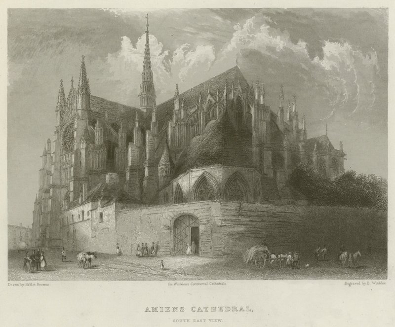 Amiens katedral, South East View av Hablot Knight Browne