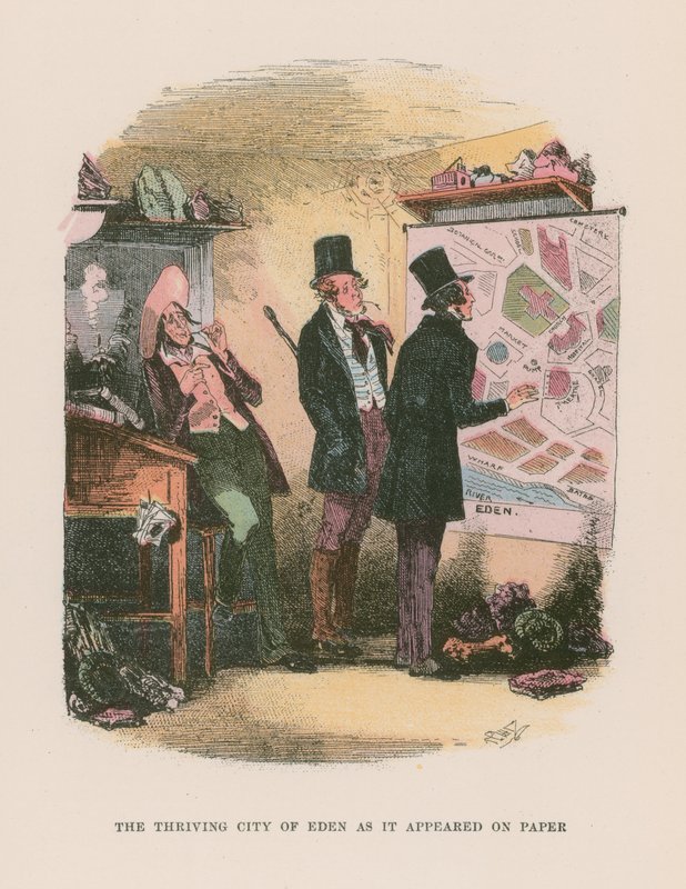 Illustrasjon for Martin Chuzzlewit av Hablot Knight Browne