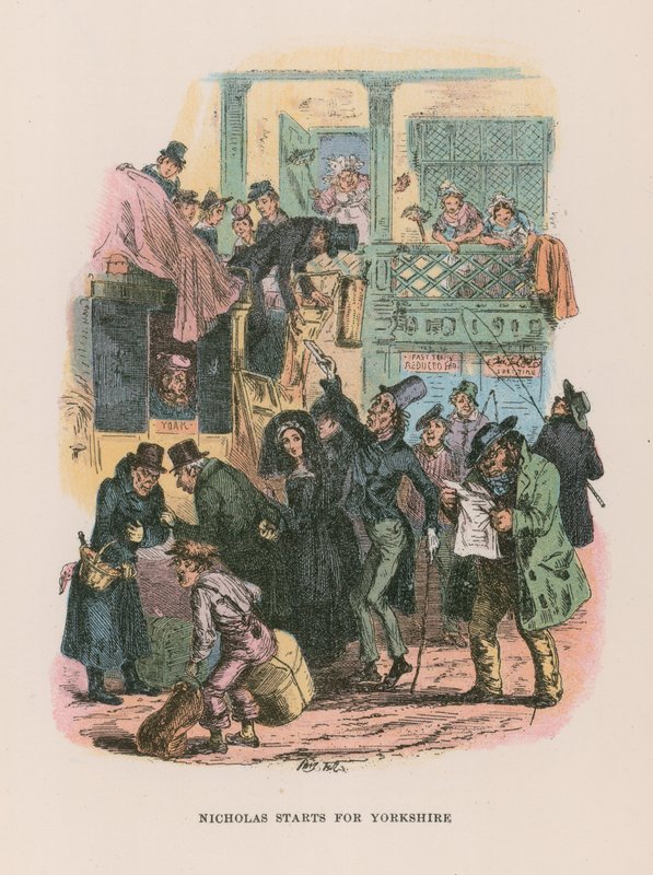 Illustrasjon for Nicholas Nickleby av Hablot Knight Browne