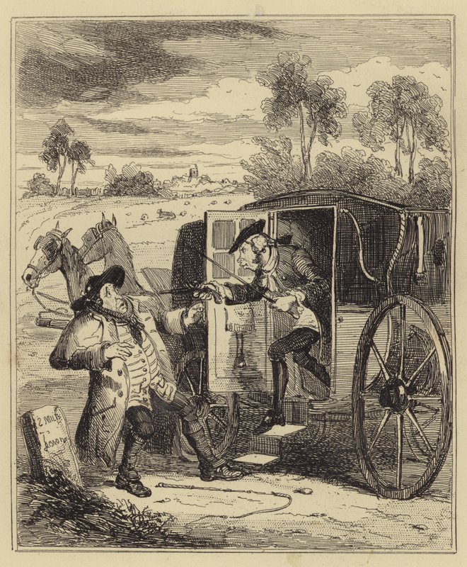 John Smith ranet en Hackney Coachman av Hablot Knight Browne