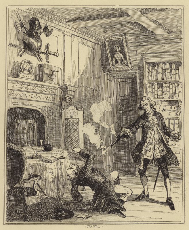 Lord Ferrers skyter sin Steward av Hablot Knight Browne