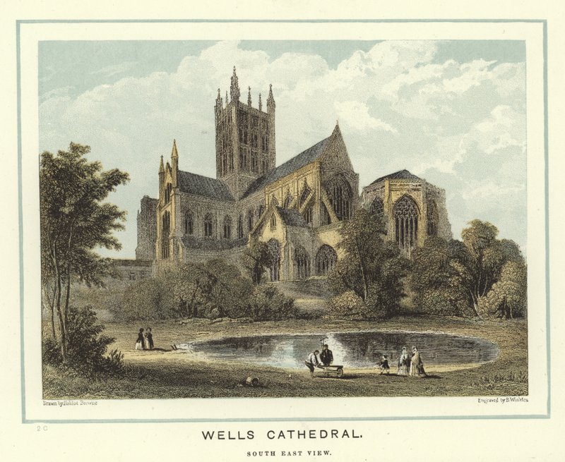 Wells Cathedral, utsikt mot sørøst av Hablot Knight Browne