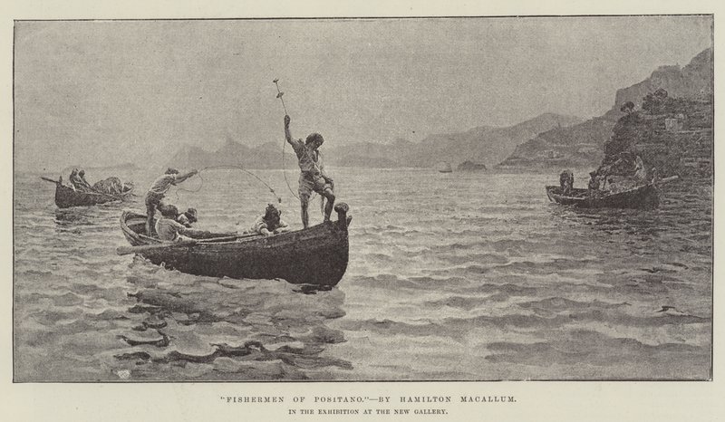Fisherman of Positano, i utstillingen på New Gallery av Hamilton Macallum