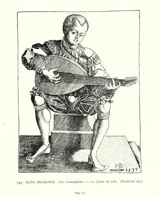 Lutespilleren (gravering) av Hans Brosamer