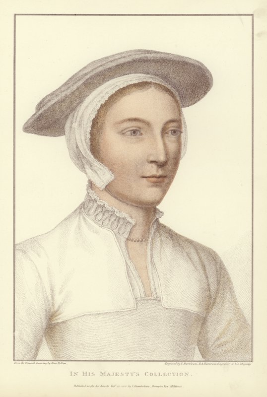 Anonym kvinne (akvatint) av Hans Holbein der Jüngere