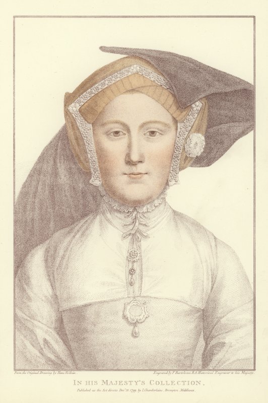 Anonym kvinne (akvatint) av Hans Holbein der Jüngere