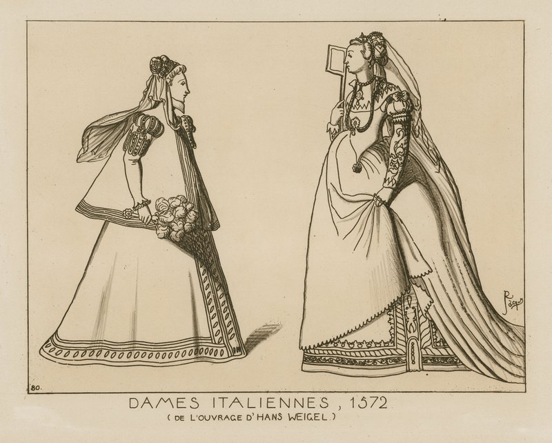 Italienske kvinner, 1572 av Hans Weigel