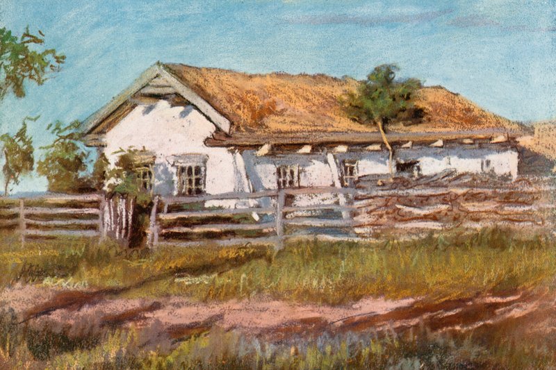 Et Doukhobor-hus, nær Veregin av Harold Copping