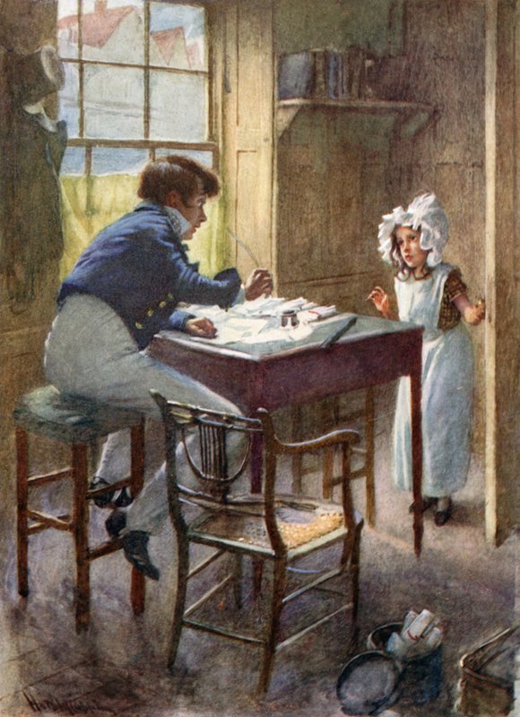 Dick Siveller møter Marchioness (farge litho) av Harold Copping