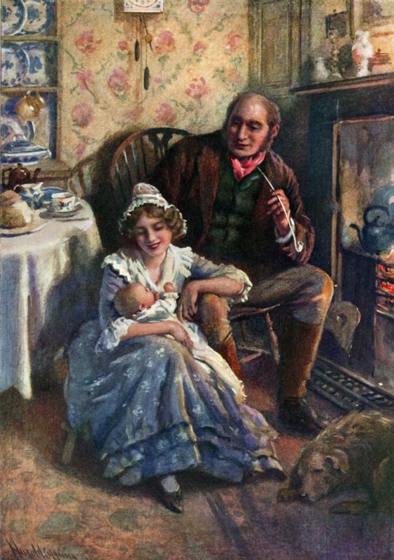 John and Dot Peerybingle (farge litho) av Harold Copping
